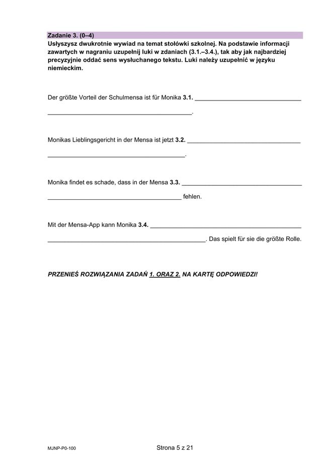 Matura 2025: niemiecki 7.05.2025. Arkusze CKE i odpowiedzi. Poziom podstawowy [Formuła 2023]	