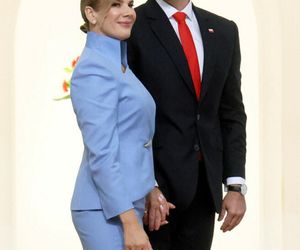 Marta Nawrocka cała na niebiesko zachwyciła w Sejmie  