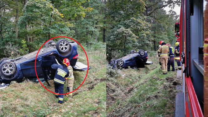 Tylko zahaczyła lusterkiem. On dachował z dziećmi, ona uciekła! [ZDJĘCIA, WIDEO]