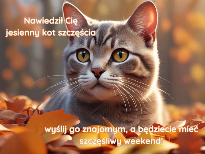 Kartki jesienne dzień dobry w weekend