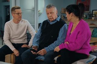 M jak miłość odc. 1712. Wojtek Marszałek (Emilian Kamiński), Kinga (Katarzyna Cichopek), Piotrek (Marcin Mroczek)