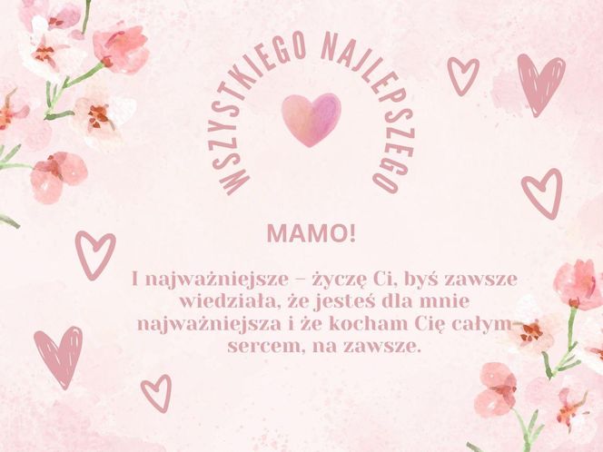 Życzenia od córki dla mamy
