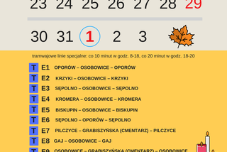 Organizacja komunikacji miejskiej w okresie Wszystkich Świętych