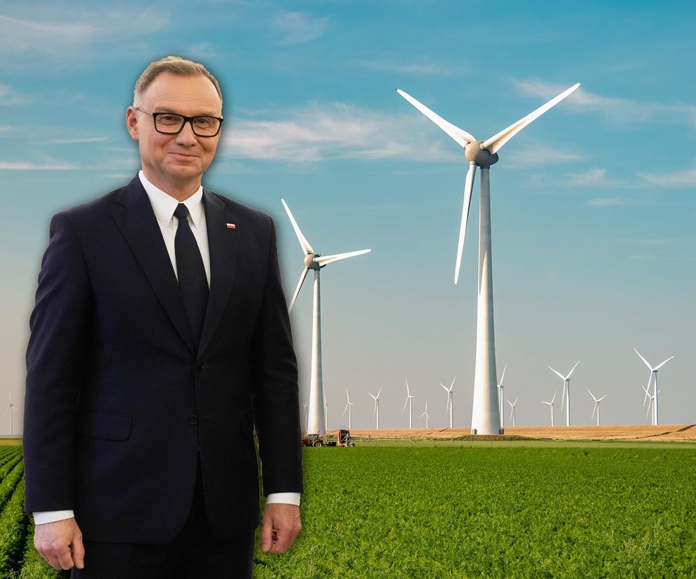 Andrzej Duda i wiatraki