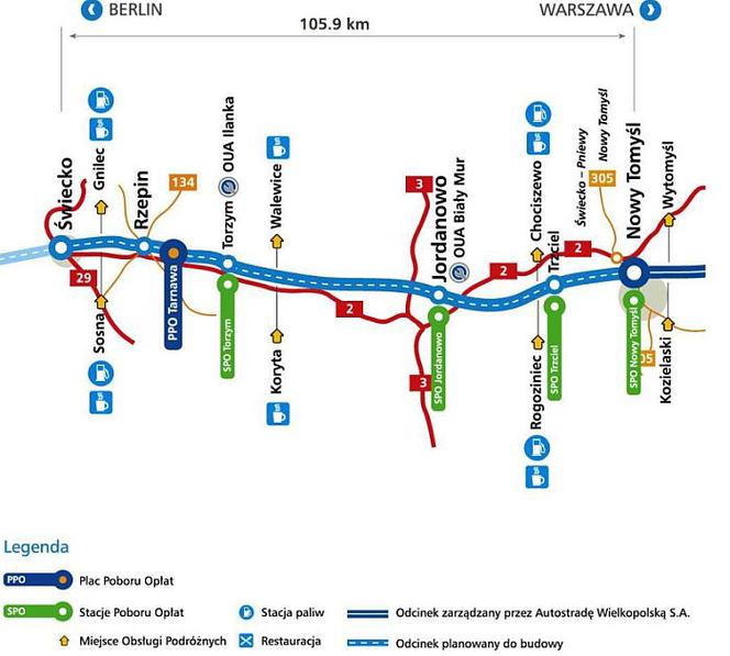 A2 - odcinek Świecko - Nowy Tomyśl