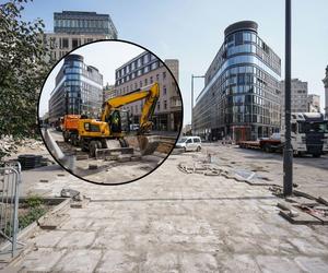 Wielki plac budowy w samym centrum Warszawy. Miejsce aut zajął ciężki sprzęt