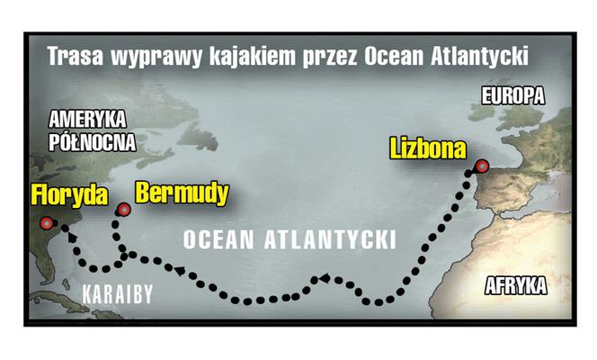 Polak przepłynął kajakiem Atlantyk