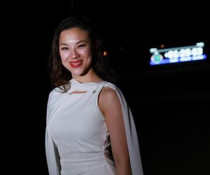 Aleksandra Uznańska-Wiśniewska miała na sobie białą suknię. 