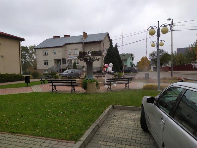 Strażacy dezynfekują ulice, przystanki i urządzenia w gminie Ryglice