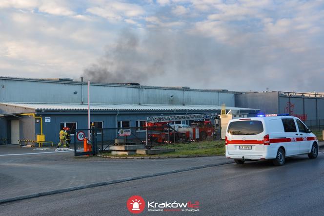 Pożar nad Drwiną w Krakowie
