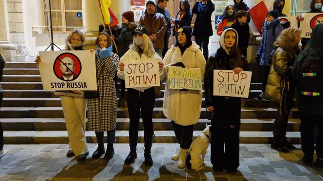 Lublin: protest wobec rosyjskiej agresji na Ukrainę