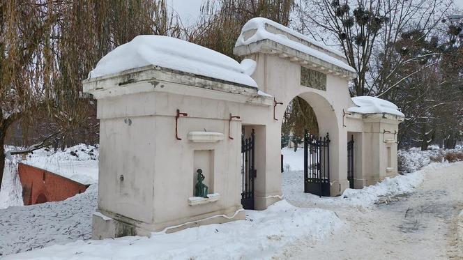 Zamojski Park pod śniegiem