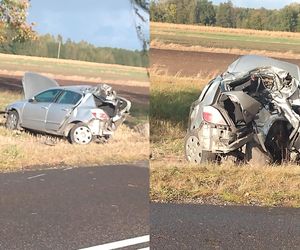 Śmiertelny wypadek pod Białą Podlaską. Opel wbił się w drzewo, kobieta zmarła w szpitalu