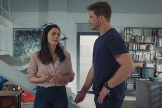 M jak miłość odc. 1879. Iza (Adriana Kalska), Marcin (Mikołaj Roznerski)