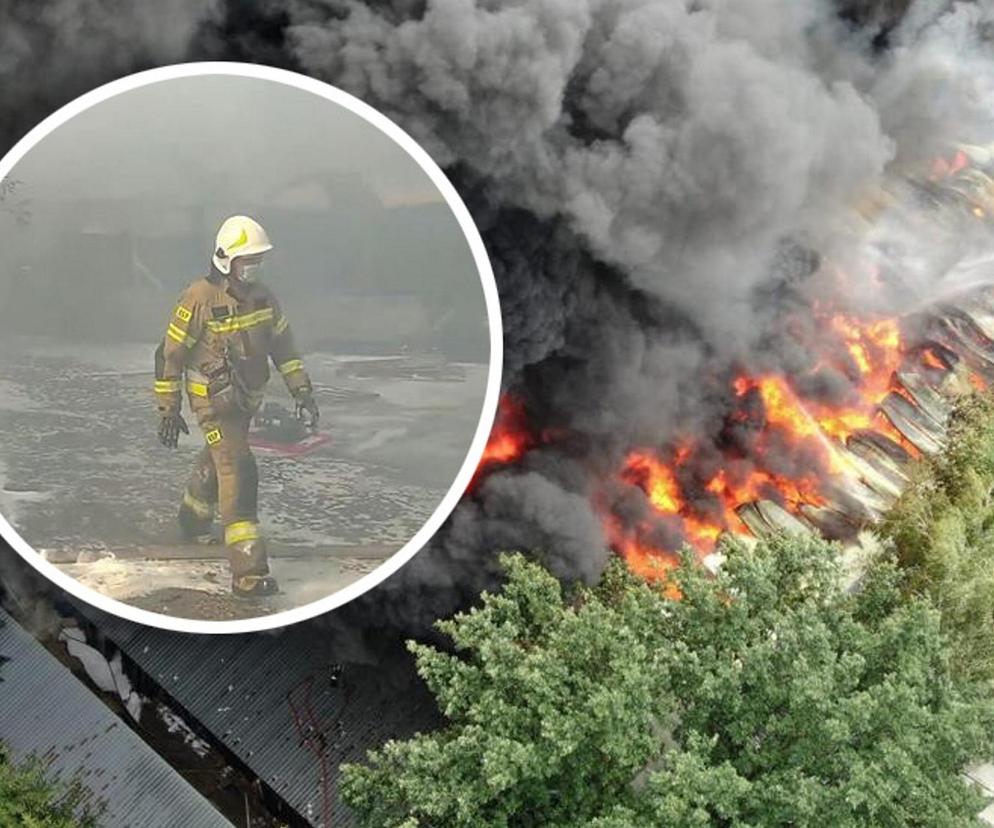 Sulejówek. Pożar hali, miasto tonie w dymie. Apel władz: „Zamknijcie okna, zostańcie w domach!”