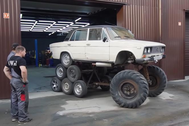 Rosjanie mają fantazję! 14-kołowa Łada to chory tuning