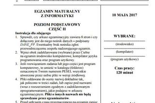 Matura 2017 informatyka. ARKUSZE poziom podstawowy