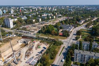 To miejsce, gdzie tunel drąży tarcza Faustyna. 