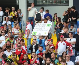 Kibice na meczu gwiazd Polska - Brazylia na Stadionie Śląskim