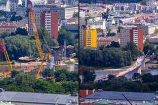 Jak przez rok zmieniło się centrum Warszawy? Zobacz porównanie. Są nowe wieżowce i kładka, trwa budowa MSN i placu Centralnego