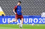 Robert Lewandowski na ostatnim treningu przed meczem z Austrią