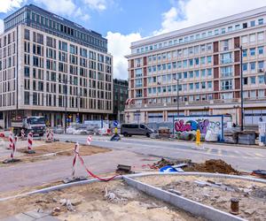 Parking podziemny pod placem Powstańców Warszawy w budowie