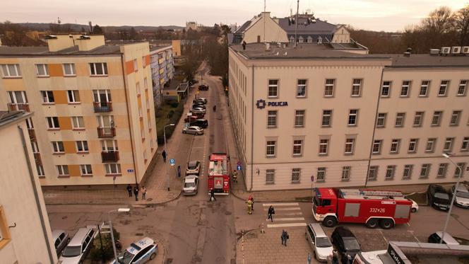 Pożar w komendzie policji w Koszalinie
