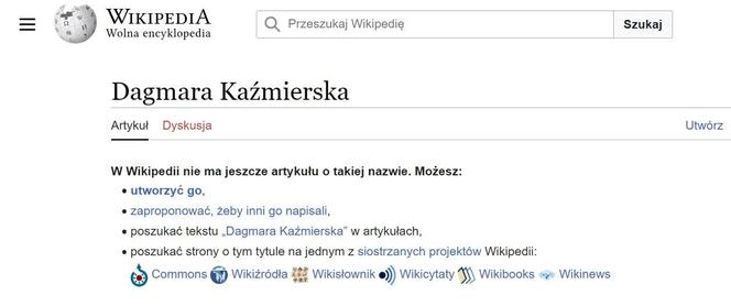 Dagmara Kaźmierska na Wikipedii