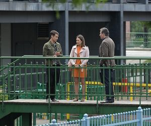 Pierwsza miłość. Jakub Wenerski (Przemysław Sadowski), Julita (Dagmara Bryzek), Filip (Dominik Smaruj)