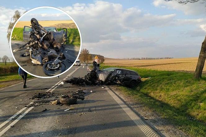 Masakra na krajowej ósemce. Dwóch motocyklistów zderzyło się z ciężarówką pod Ząbkowicami ŚL. 