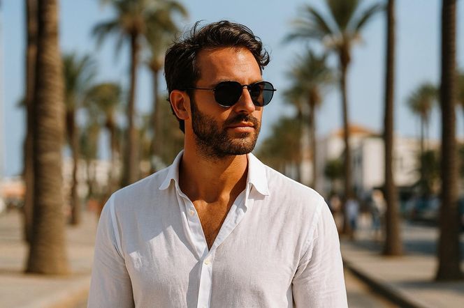 Lniana koszula — zamiast t-shirtu z napisem