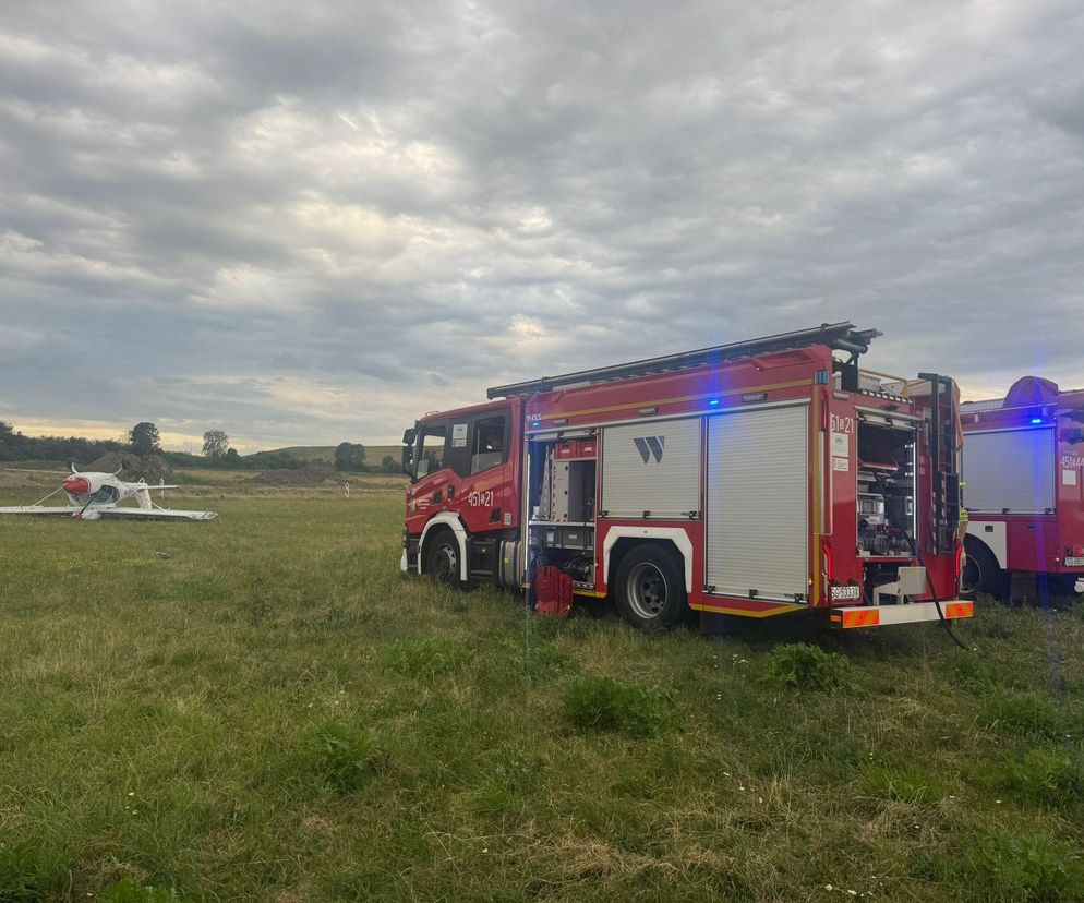 Wypadek samolotu na gliwickim lotnisku. Na pokładzie znajdował się tylko pilot