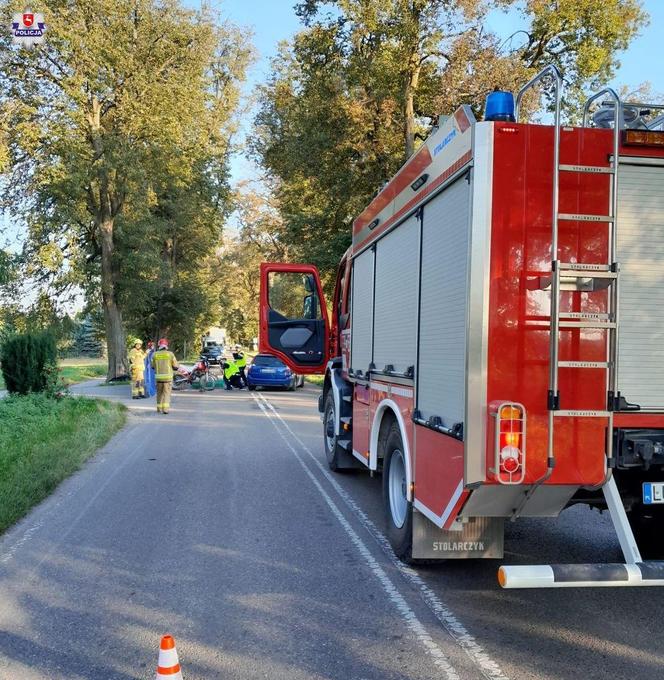 Śmiertelny wypadek w powiecie lubelskim. Samochód osobowy zderzył się z motocyklistą