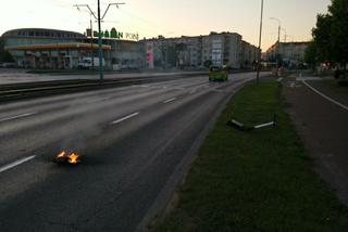 Poznań: Przy ruchliwej ulicy EKSPLODOWAŁA porzucona hulajnoga elektryczna! [ZDJĘCIA]