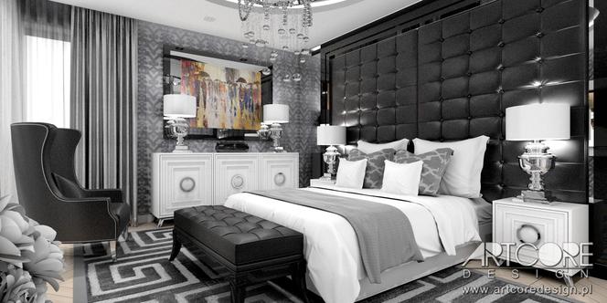 Luksusowa sypialnia glamour.