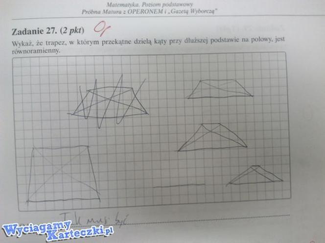 Najlepsze odpowiedzi z kartkówek i sprawdzianów