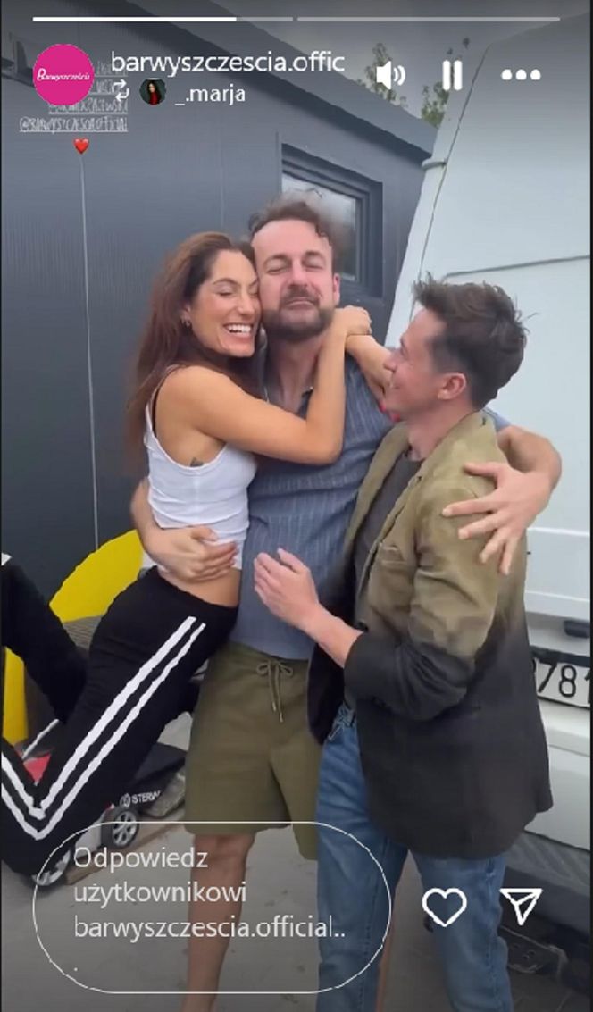 Barwy szczęścia. Celina (Orina Krajewska), Radomir (Łukasz Wójcik), Błażej (Piotr Ligienza)