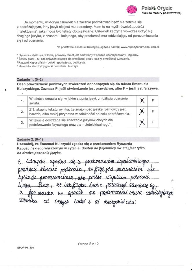 Matura 2025: polski 5.05.2025. Arkusze CKE i odpowiedzi. Poziom podstawowy 1 i 2 część [Formuła 2015]