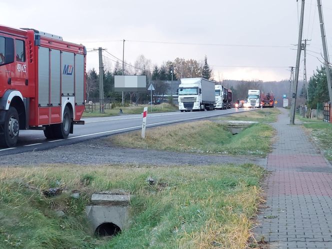 Śmiertelny wypadek na DK42 w Parszowie. Kierowca tira potrącił 14-latkę na przejściu [ZDJĘCIA].