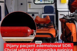 Maków Mazowiecki: Pijany pacjent zdemolował SOR. Chciał uderzyć ratownika gaśnicą