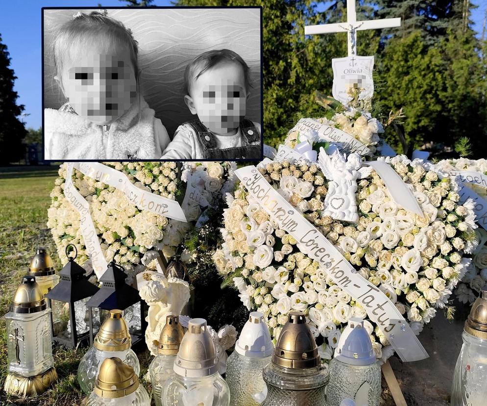 Oliwia ( † 5 l.) i Nadia († 3 l.) spoczęły na cmentarzu w Borkach. Tata pożegnał ukochane córeczki sercem z białych róż