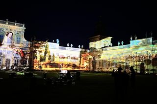 Pokaz świetlny na fasadach Pałacu w Wilanowie