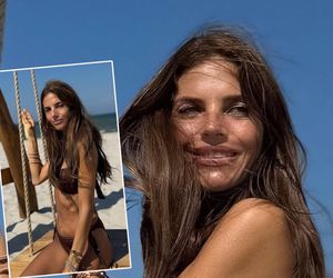 Spalona na mahoń Rosati pręży się w bikini. To na pewno polskie morze?!
