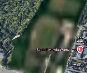 Wymazany obszar w Warszawie na mapach google