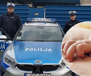 Policjanci Damian i Paweł z Brodnicy eskortowali do szpitala niemowlę. Dziecko trafiło pod opiekę lekarzy