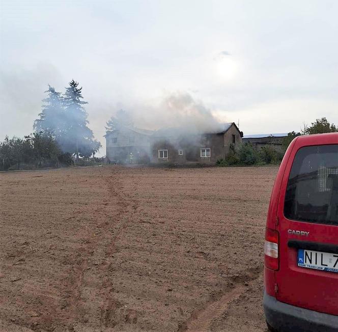 Pożar domu w Grabowie pod Lubawą