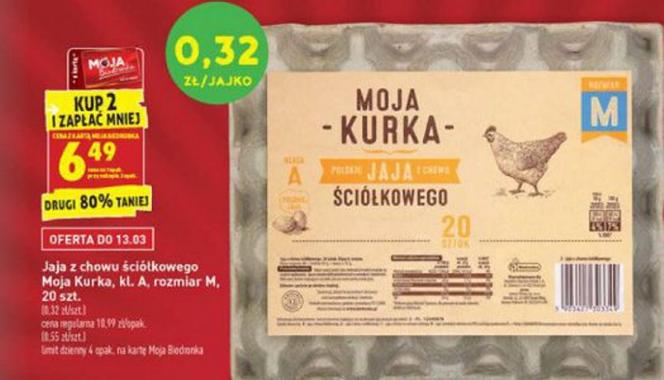 jaja z chowu ściółkowego, 32 gr sztuka