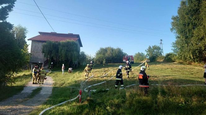 Tragiczny pożar domu jednorodzinnego pod Brzeskiem. Nie żyje jedna osoba