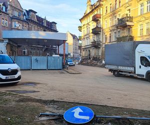 Stacja paliw przy ul. Połabskiej po powodzi 