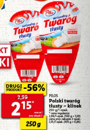 twaróg tłusty – klinek 2,15 zł/250 g  